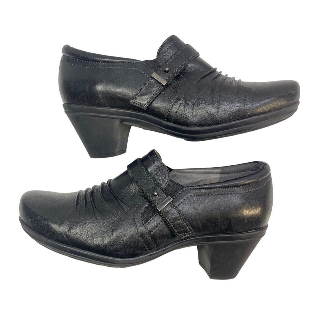 ABEO Women Rachel Bio System Leather Slip On Clog Shoes Sz 7.5 Black Comfort S-1